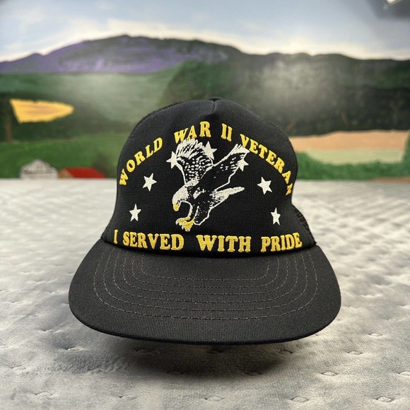Milatary Accessories Vintage 7s World War 2 Veteran Trucker Hat